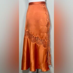 Orange Lace Trim Skirt